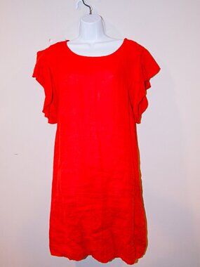 Lungo L'Arno Red Linen mini Dress Size Medium